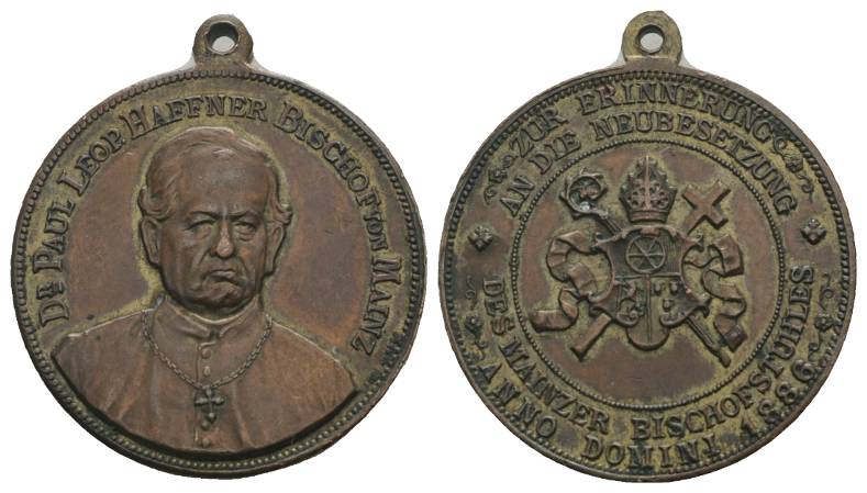  Mainz, Bronzemedaille 1886; Ø 33,5 mm; 20,74 g   
