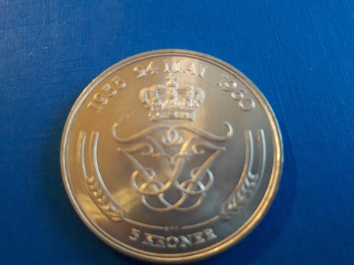  Dänemark - 5 Kronen 1960 - Silber   
