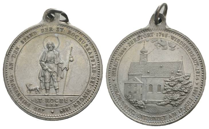 tragbare versilberte Bronzemedaille 1889; 11,15 g, Ø 29 mm   