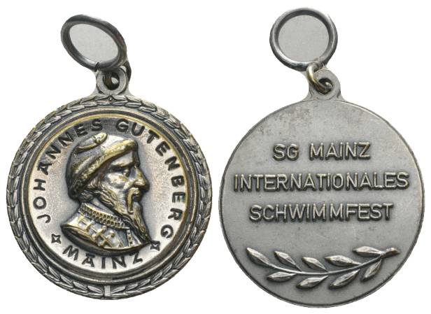  Mainz, tragbare Medaille, unedel; Ø 28 mm; 12,17 g   