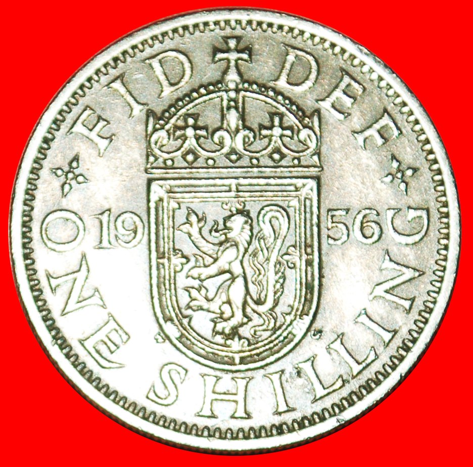  +# SCHOTTISCHER LÖWE: GROSSBRITANNIEN ★ 1 SHILLING 1956 INTERESSANTES JAHR! OHNE VORBEHALT!   