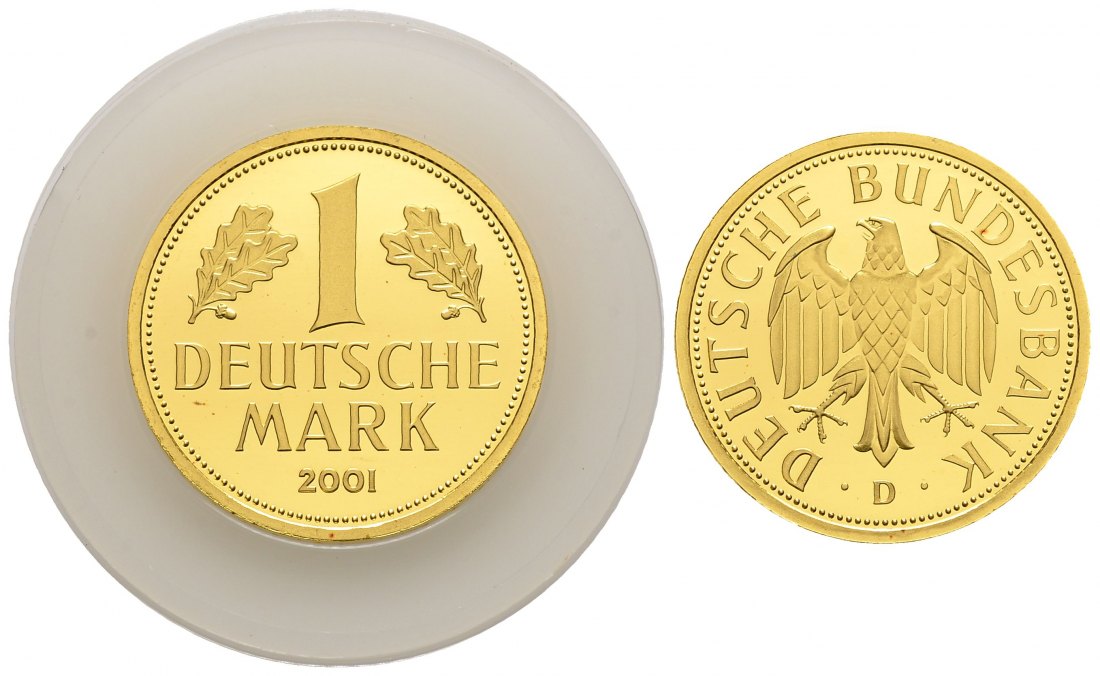 PEUS 1266 BRD 12 g Feingold. 1 Mark GOLD 2001 D München Stempelglanz (Originalkapsel)