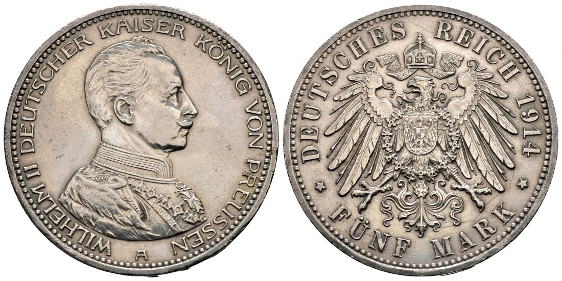 PEUS 1231 Kaiserreich - Preußen  5 Mark 1914 A Sehr schön / Vorzüglich