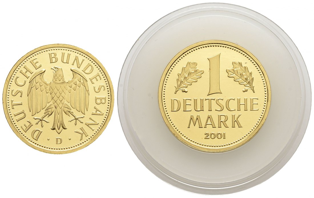 PEUS 1243 BRD 12 g Feingold. 1 Mark GOLD 2001 D München Stempelglanz (Originalkapsel)