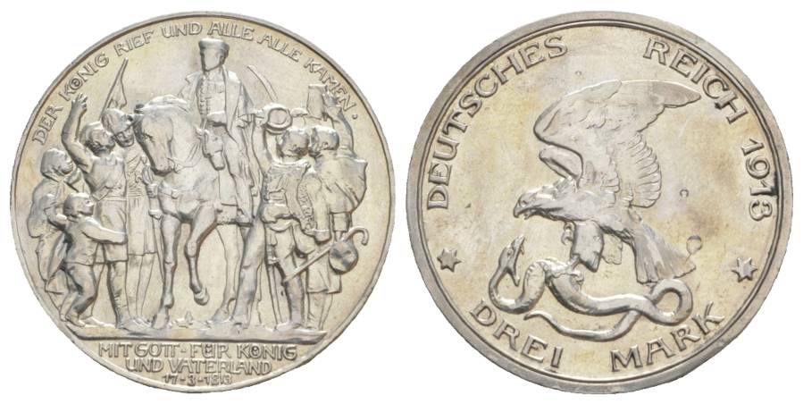  Kaiserreich, 3 Mark 1913   