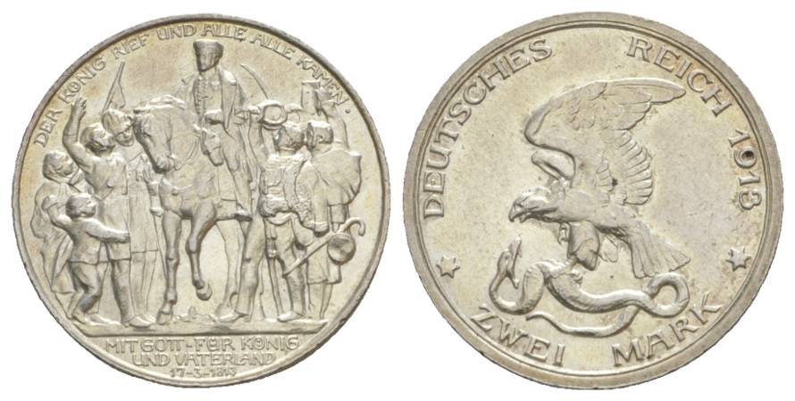  Kaiserreich, 2 Mark 1913   
