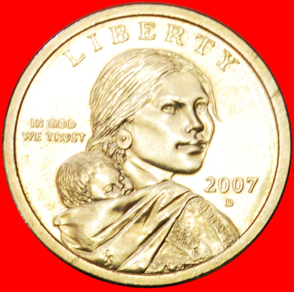  # SACAGAWEA (1788-1812): VEREINIGTEN STAATEN USA ★ DOLLAR 2007D! OHNE VORBEHALT!   