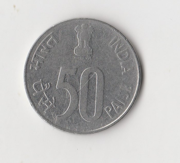 50 Paise Indien 1991 mit Raute unter der Jahreszahl (I544)