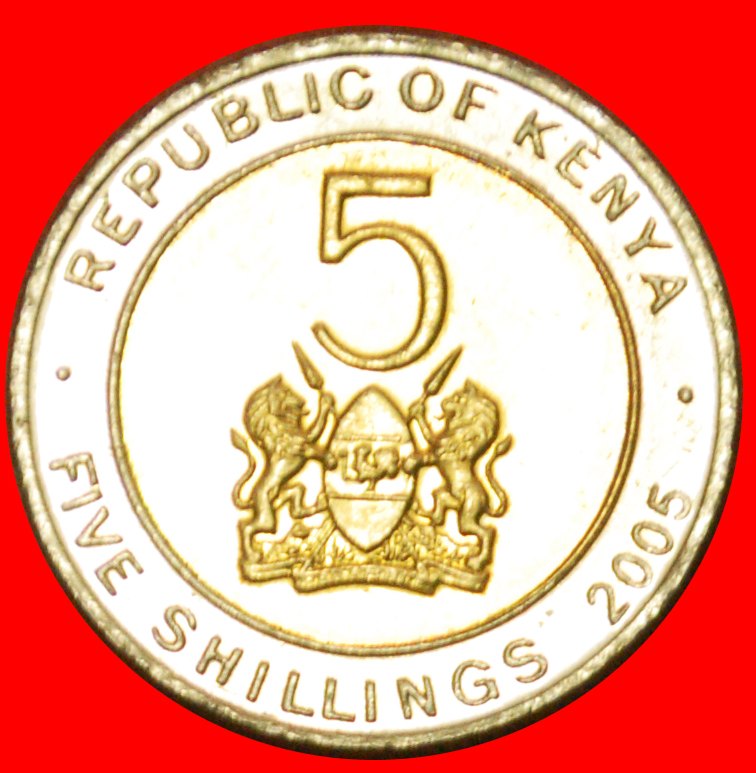  # COCK (2005-2009): KENYA ★ 5 SHILLINGS 2005 MINT LUSTER! LOW START ★ NO RESERVE!   