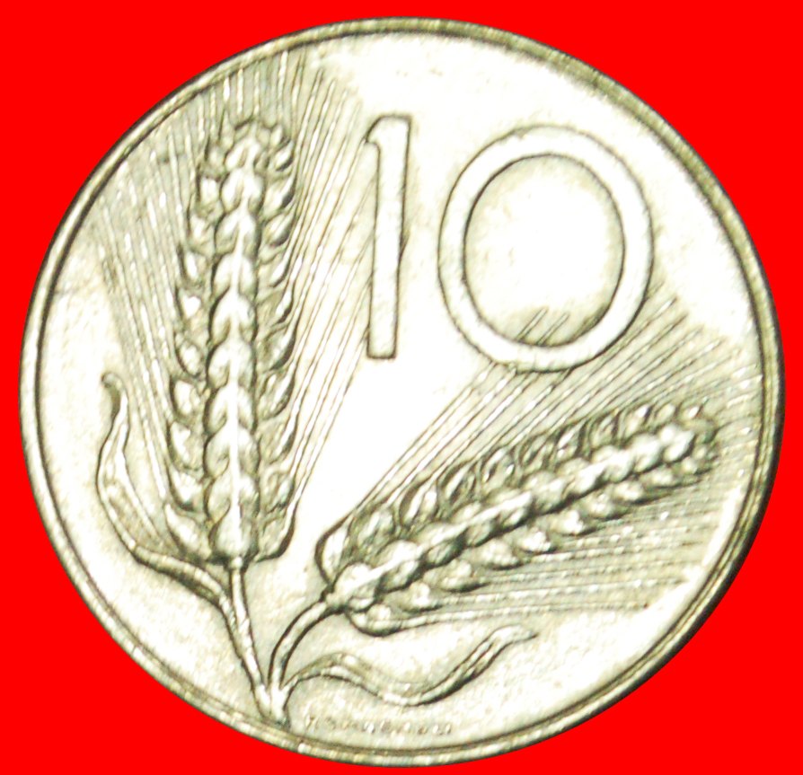  # PFLUG UND ÄHREN (1951-2001): ITALIEN ★ 10 LIRE 1976R VZGL STEMPELGLANZ! OHNE VORBEHALT!   