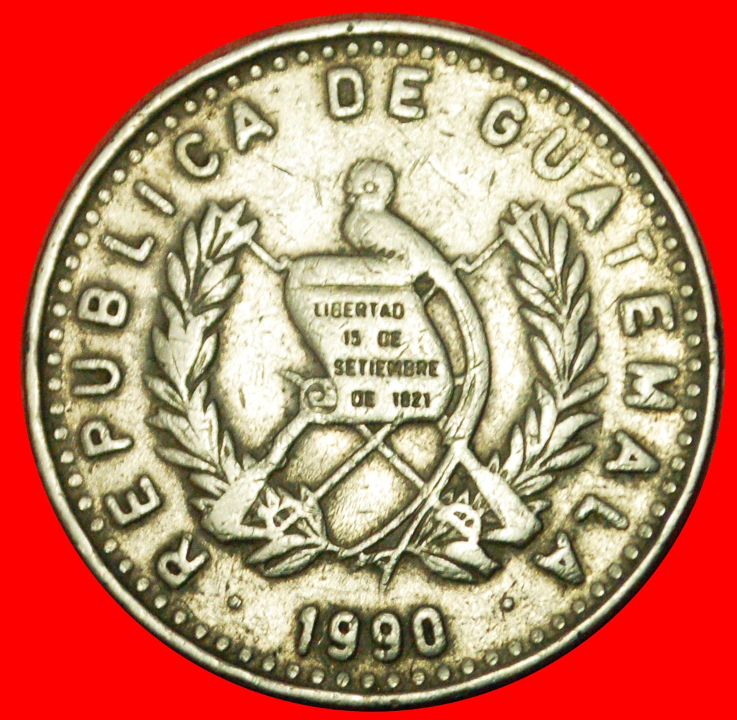  # VOGEL (1977-2000): GUATEMALA ★ 25 CENTAVOS 1990! OHNE VORBEHALT!   