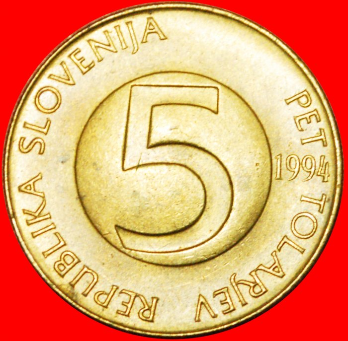  # SLOVAKIA: SLOVENIA ★ 5 TOLARS 1994 MINT LUSTER! LOW START ★ NO RESERVE!   