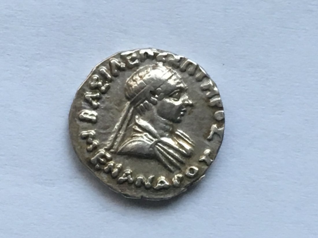 Silberdrachme Menander II. 155-130 v. Chr., Königreich Baktrien, Indogriechen