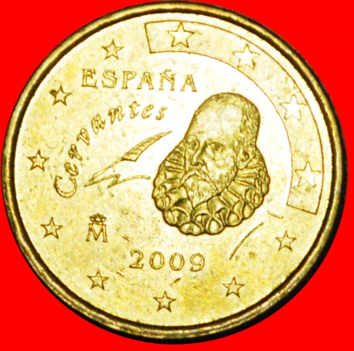  Ⰶ GOOSE QUILL (2007-2009):SPAIN★10 EURO CENTS 2009! LOW START★ NO RESERVE! Juan Carlos I (1975-2014)   