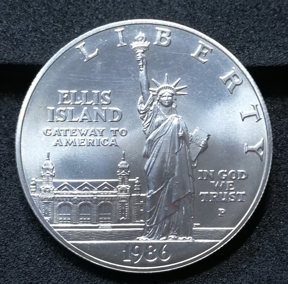 USA 1$ one Dollar 1986 P Philadelphia Ellis Island 100 years Statue of Liberty Silber Münze Coin