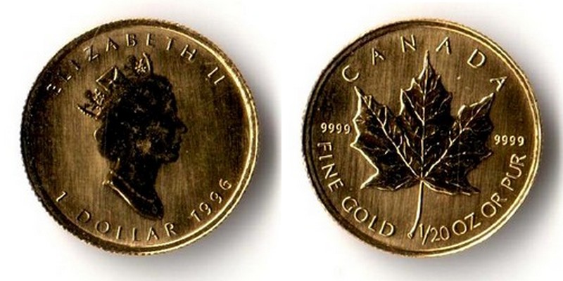 Kanada  1 Dollar  1996 MM Frankfurt  Feingold: 1,55g   