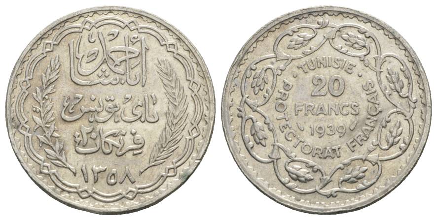  Tunesien, 20 Francs 1939   