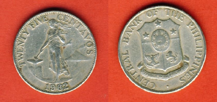  Philippinen 25 Centavos 1962   