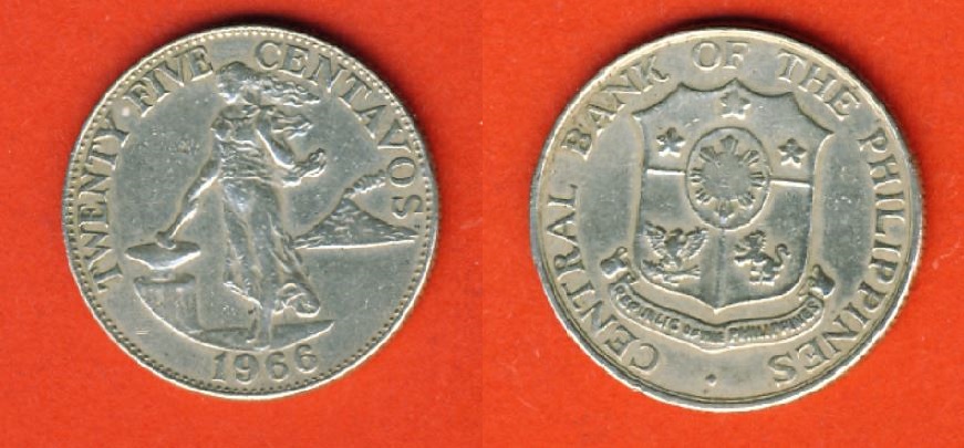  Philippinen 25 Centavos 1966   