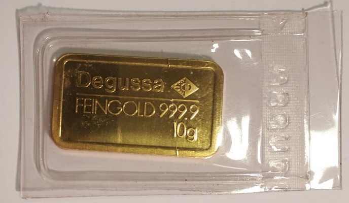Deutschland  Goldbarren  10g MM-Frankfurt Feingold: 10g Degussa  
