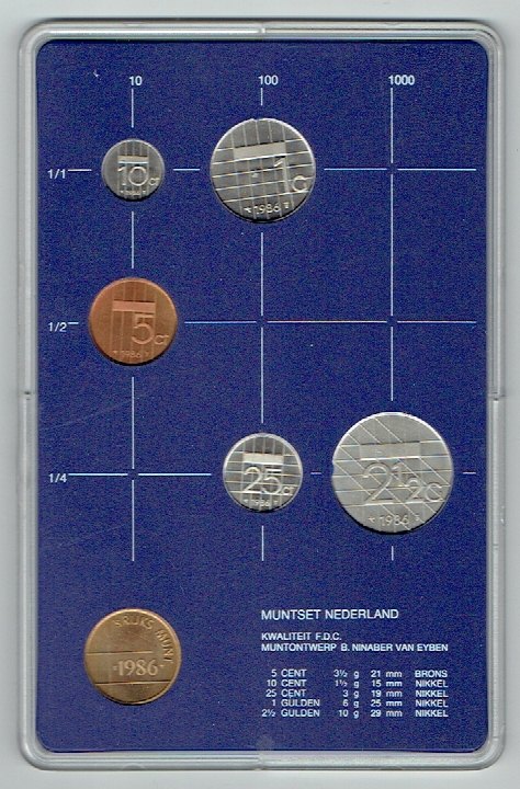  Kursmünzensatz Niederlande 1986 in F.D.C. (k586)   