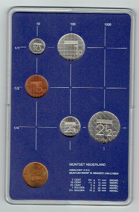  Kursmünzensatz Niederlande 1986 in F.D.C. (k603)   