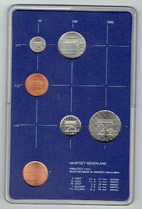  Kursmünzensatz Niederlande 1985 in F.D.C. (k605)   