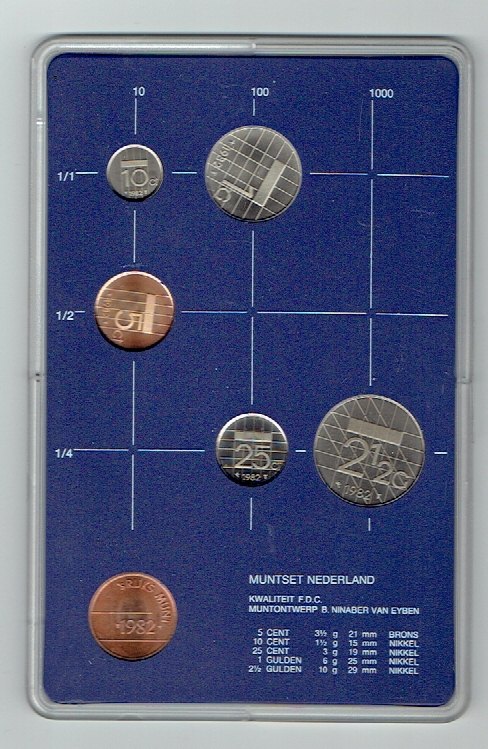  Kursmünzensatz Niederlande 1982 in F.D.C. (k607)   