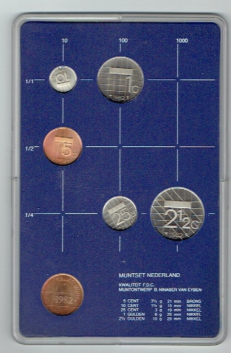  Kursmünzensatz Niederlande 1982 in F.D.C. (k615)   