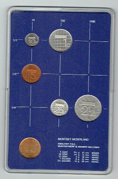  Kursmünzensatz Niederlande 1986 in F.D.C. (k619)   