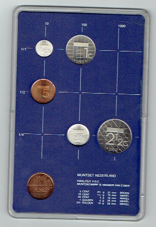  Kursmünzensatz Niederlande 1982 in F.D.C. (k634)   