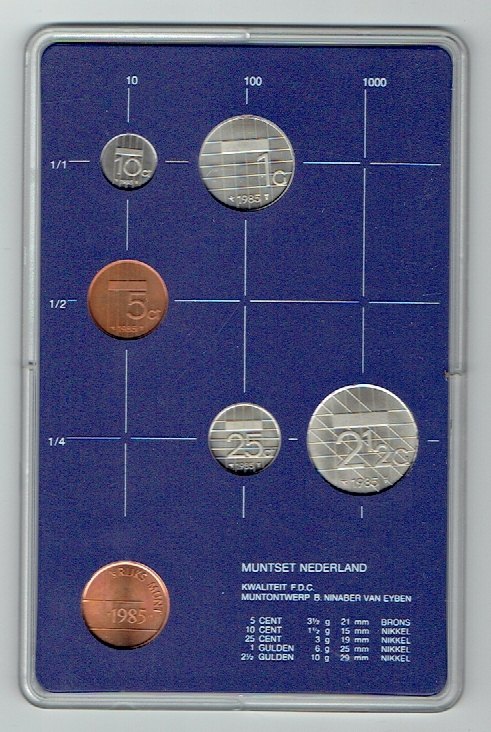 Kursmünzensatz Niederlande 1985 in F.D.C. (k637)   