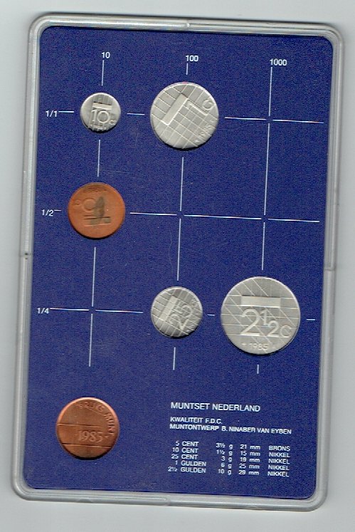  Kursmünzensatz Niederlande 1985 in F.D.C. (k641)   