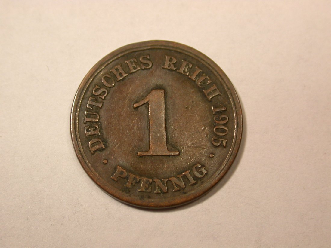  C08 KR 1 Pfennig 1905 F in ss   Orginalbilder   