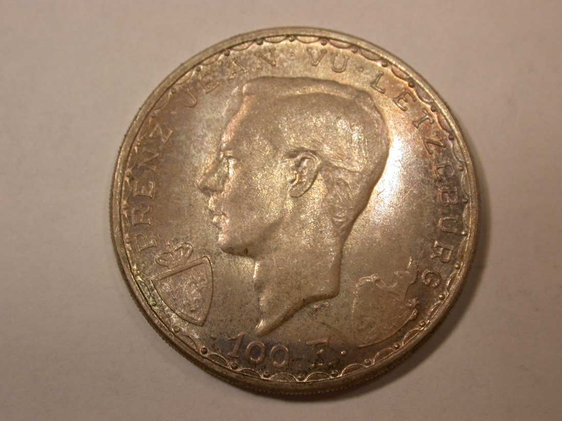  C08 Luxemburg  100 Franc 1946 in vz-st/f.st  Orginalbilder   