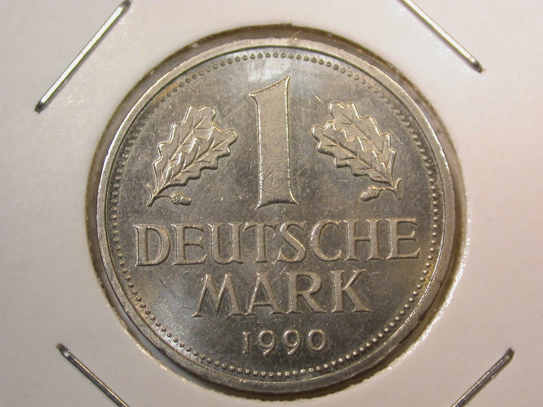 C08 BRD 1 Mark 1990 J in bankfrisch Orginalbilder