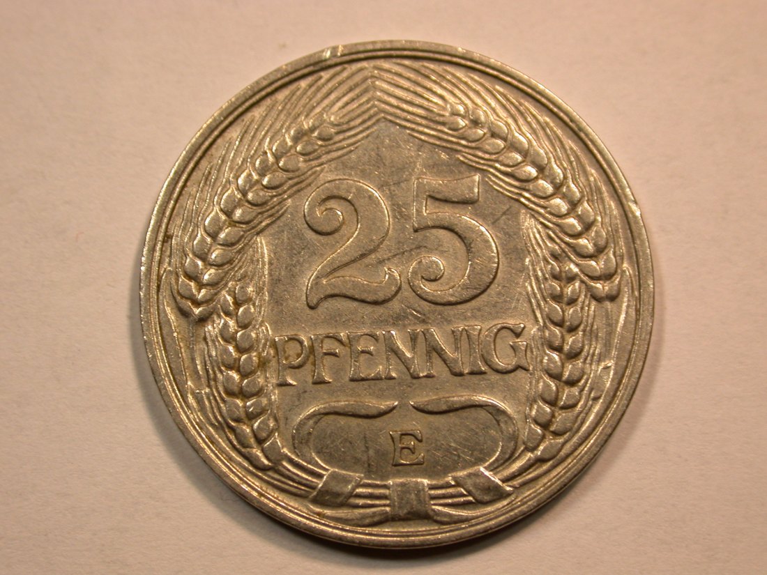 C09 KR  25 Pfennig 1910 E in vz  Orginalbilder   