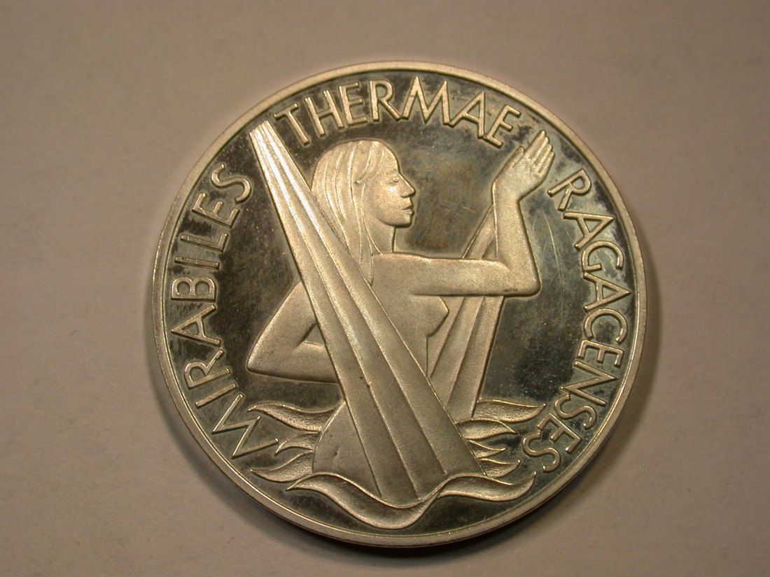  C09 Schweiz Silber Medaille Thermal Bad Ragaz 1968 in PP angelaufen 33mm 15 Gramm 900  Orginalbilder   