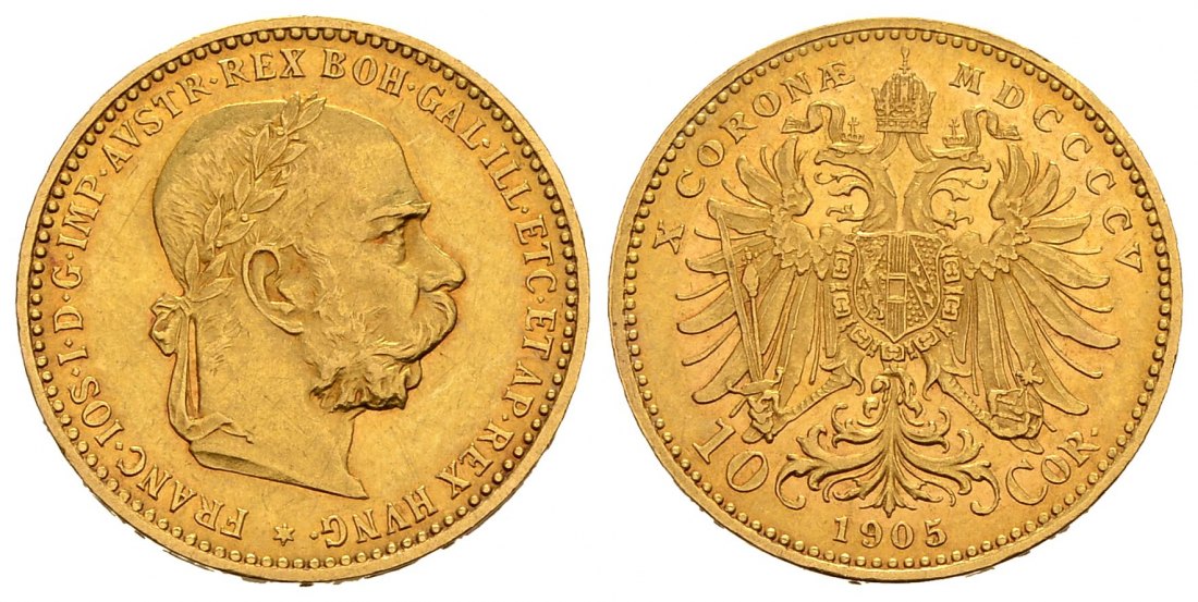PEUS 1424 Österreich 3,05 g Feingold. Franz Joseph I. (1848 - 1916) 10 Kronen GOLD 1905 Fast vorzüglich