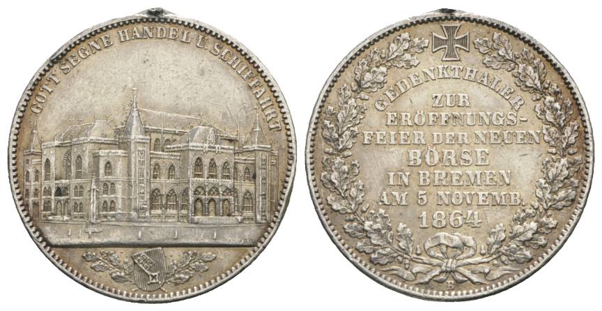  Bremen, Taler 1864, Henkelspur   