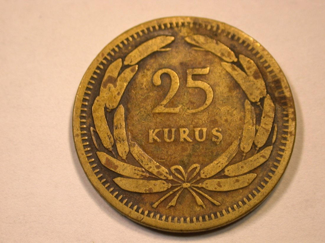 C10 Türkei 25 Kurus 1949 in f.ss Orginalbilder