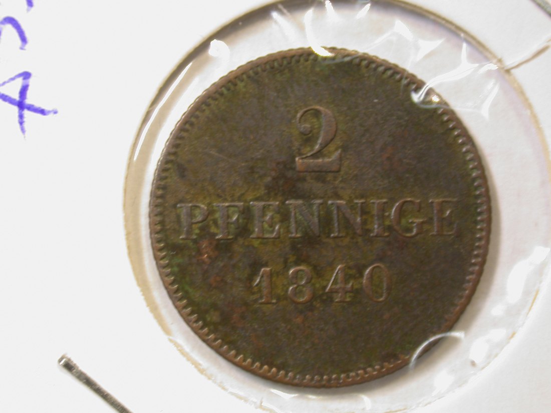 C10 Bayern 2 Pfennig 1840 in ss/ss+ R Orginalbilder