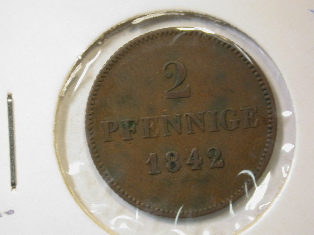  C10  Bayern  2 Pfennig 1842 in ss/ss+  R  Orginalbilder   