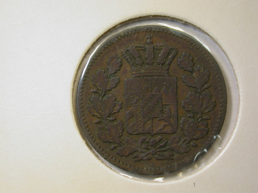  C10  Bayern  2 Pfennig 1863 in ss  Orginalbilder   