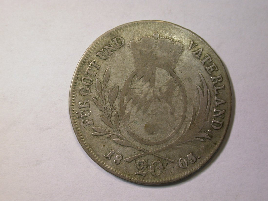 C10 Bayern 20 Kreuzer 1805 in f.ss Orginalbilder