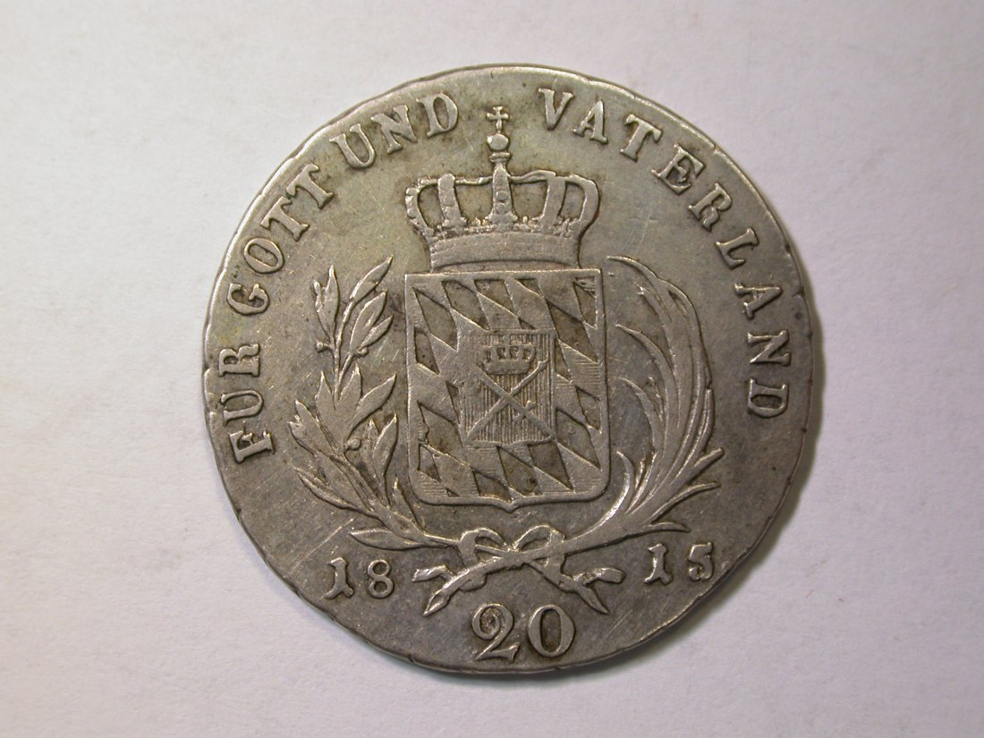C10 Bayern 20 Kreuzer 1815 in ss+/ss.vz Orginalbilder