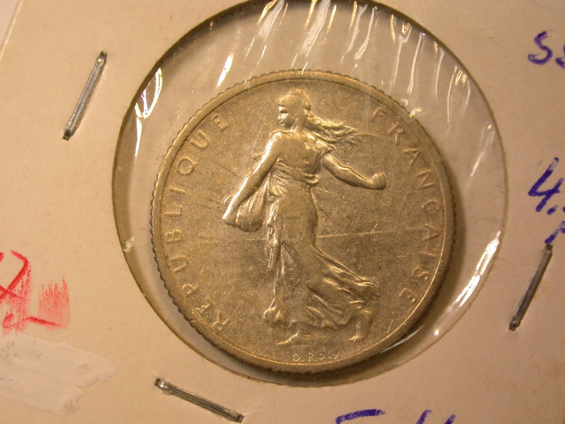 C10 Frankreich 1 Franc 1915 in ss-vz/vz Silber Orginalbilder