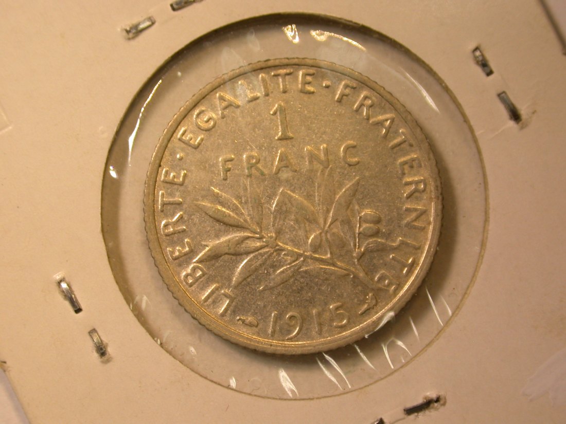  C10  Frankreich  1 Franc 1915 in ss-vz/vz Silber  Orginalbilder   