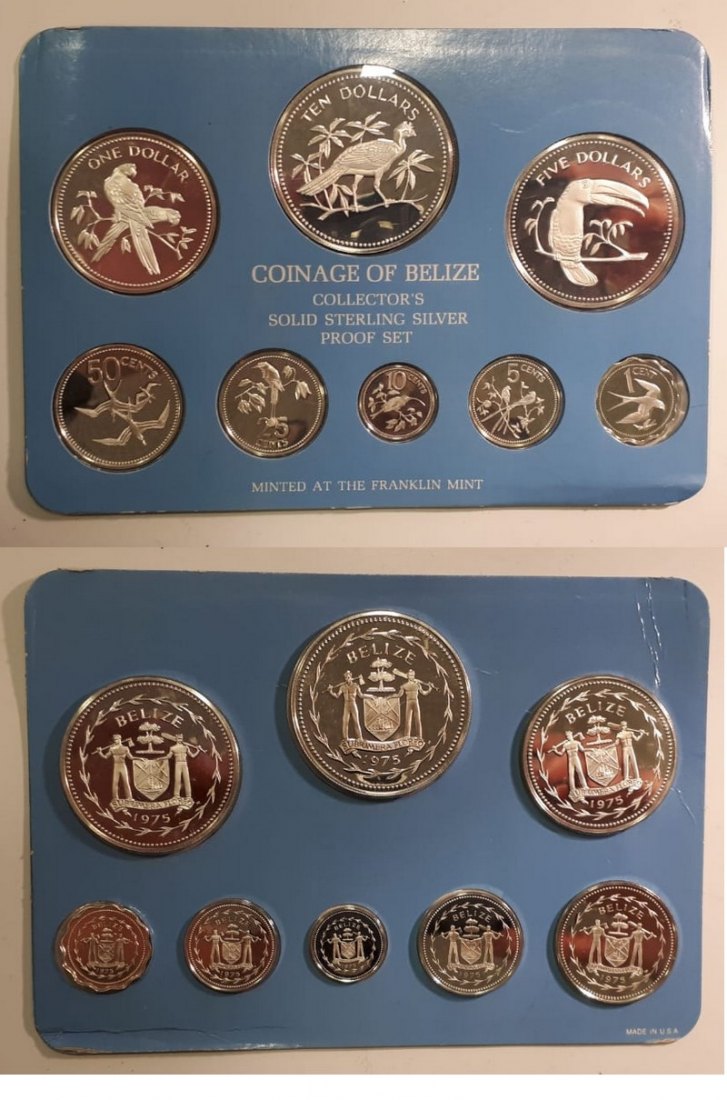  Belize  Münzensatz  1975    FM-Frankfurt    Feinsilber: 95,08g   