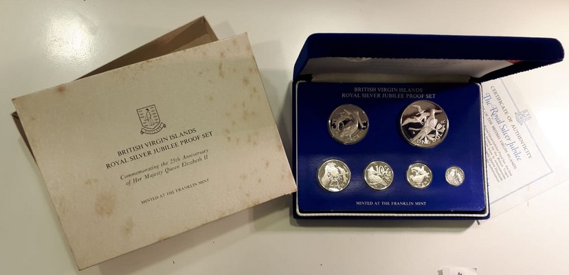  British Virgin Islands    Proof Set 1977    FM-Frankfurt     Feinsilber: 58,21g   